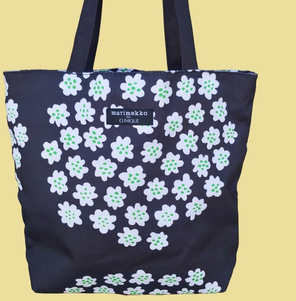 marimekko x Clinique Handbags - marimekko x Clinique Black and White Floral Tote Bag 16" x 13.5"